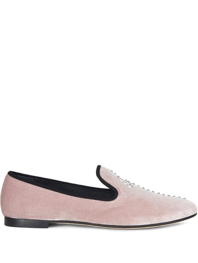 Giuseppe Zanotti Dalila Velvet Loafer In Beige