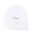 MONCLER RIBBED KNIT LOGO-PATCH BEANIE