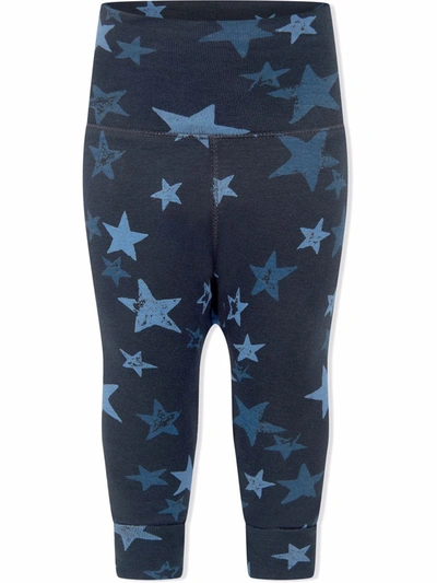 Molo Babies' Organic Cotton Star-print Leggings In Blue