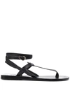 Ancient Greek Sandals Estia Leather Thong Sandals In Black