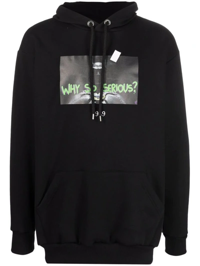 Throwback Graphic-print Hoodie In Black