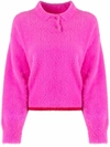 Jacquemus Le Polo Neve Textured Jumper In Pink