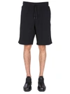 Moschino Embroidered-logo Jogger Shorts In Black