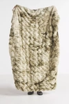 Anthropologie Luxe Dyed Faux Fur Throw Blanket
