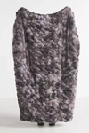 Anthropologie Luxe Dyed Faux Fur Throw Blanket In Gray