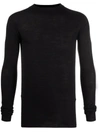 Rick Owens Ls Level Long-sleeved T-shirt In Black