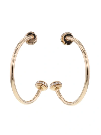 Pre-owned Piaget 2020  18kt Rose Gold Possession Diamond Hoop Earrings In 粉色