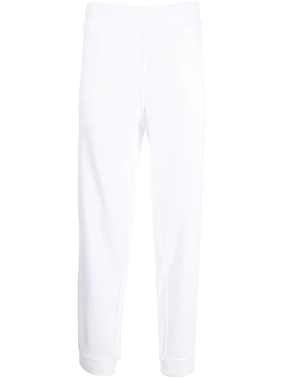 Emporio Armani High-waisted Wide-leg Trackpants In 白色