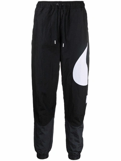Nike Swoosh-print Track Pants In 黑色