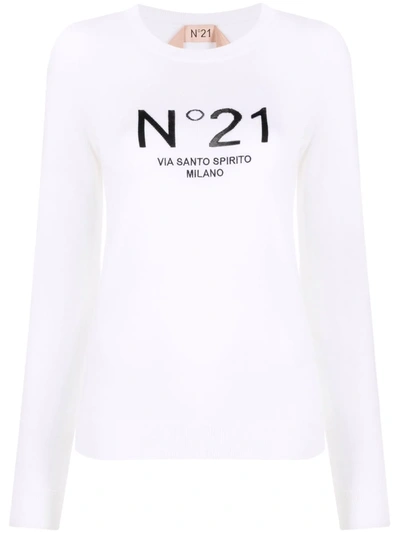N°21 Virgin Wool Logo Jumper In 中性色