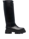 Gia Borghini X Pernille Teisbaek Tubular Combat Boot In Black