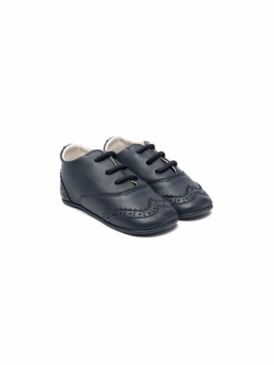 Andrea Montelpare Babies' Lace-up Leather Shoes In 蓝色
