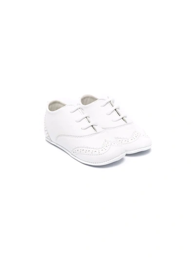 Andrea Montelpare Babies' Lace-up Leather Shoes In 白色