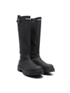 DSQUARED2 TEEN RIDGED LEATHER BOOTS