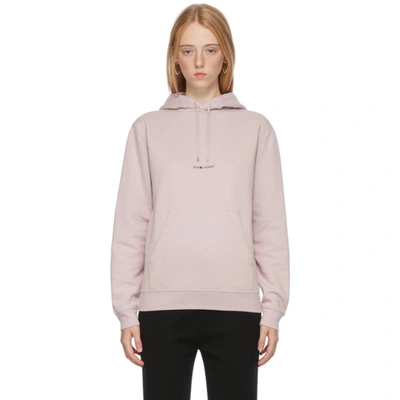 Saint Laurent Printed Cotton-jersey Hoodie In Purple