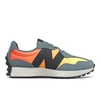 New Balance 327 Suede & Mesh Sneakers In Orange/grey