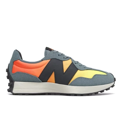 New Balance 327 Suede & Mesh Sneakers In Orange/grey