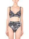 DOLCE & GABBANA BRALETTE WITH ALL OVER LOGO,O1C33T FSGXLHNSFW