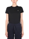 Vivienne Westwood Logo-embroidered Crew-neck T-shirt In Nero