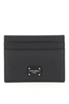 DOLCE & GABBANA LEATHER CARD HOLDER WITH LOGO PLAQUE,BI0330 AO049 80999