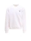 Prada White Logo-print Crewneck Sweatshirt In White