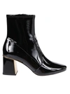 Tory Burch Gigi Ankle Boot In Black Patent Leather In Perfect Black