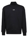 Msgm Roll-neck Logo Print Sweatshirt In Black