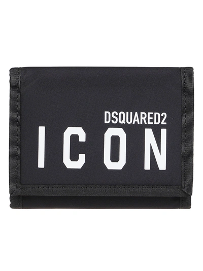 Dsquared2 Icon Logo Print Wallet In Black