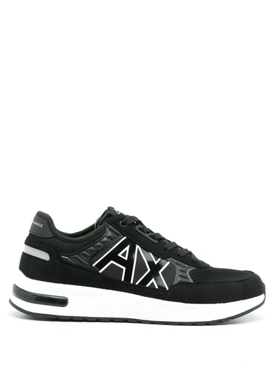 Armani Exchange Logo-print Low-top Sneakers In Black
