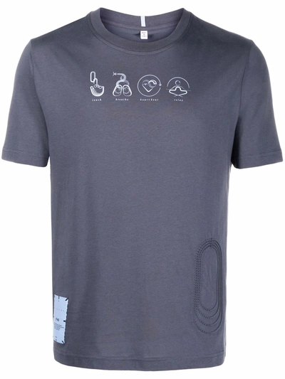 Mcq By Alexander Mcqueen Man Regular Fit Dark Grey T-shirt With Breathe Print