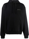 Jacquemus Embroidered Logo Drawstring Hoodie In Blue