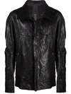 ISAAC SELLAM EXPERIENCE HIGH-NECK WRINKLED-EFFECT LEATHER JACKET