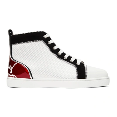 Christian Louboutin Fun Louis Jacquard-canvas High-top Trainers In White