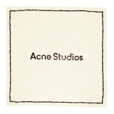 Acne Studios Off-white Branded Scarf In Aef Ivory White