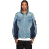 Sacai Underarm Contrast Panel Denim Shirt In Blue