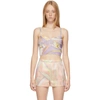 EMILIO PUCCI PURPLE VELVET VORTICI-PRINT CROP TANK TOP