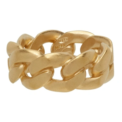 Maison Margiela Chain Sterling Silver Ring In Gold