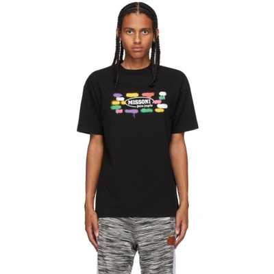 Palm Angels Missoni Printed Cotton Jersey T-shirt In Black