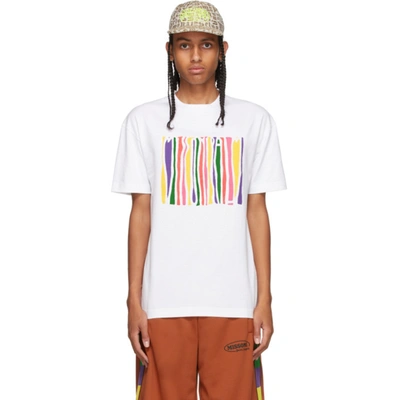 Palm Angels Mens White Multi X Missoni Graphic-print Cotton-jersey T-shirt Xs