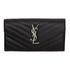 SAINT LAURENT BLACK QUILTED LARGE MONOGRAM WALLET