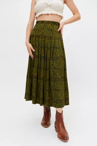 Urban Renewal Remade Floral Paisley Midi Skirt In Cool ModeSens