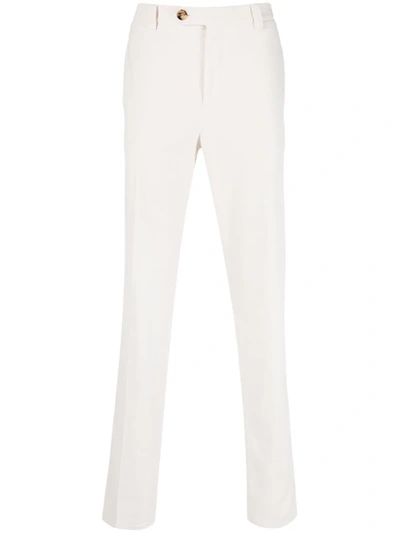 Pre-owned Brunello Cucinelli Mid-rise Slim-fit Trousers In Neutrals