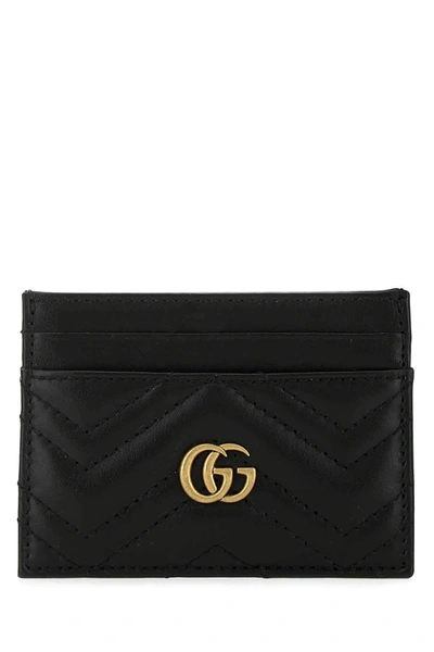 Gucci Gg Marmont Matelassé Cardholder In Black