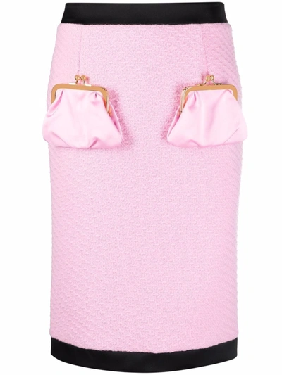 Moschino Purse-pocket Skirt In Rosa