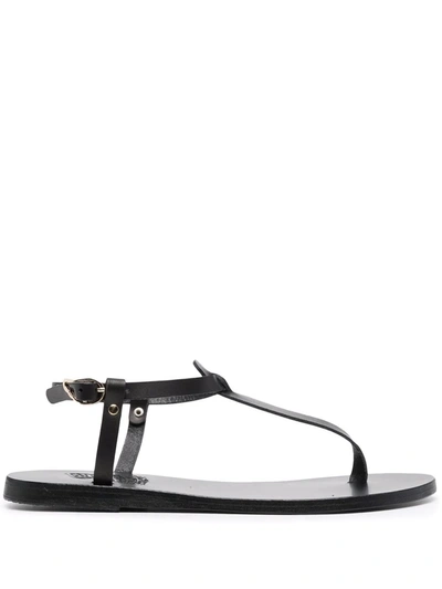 Ancient Greek Sandals Lito 10mm T-strap Sandals In Black