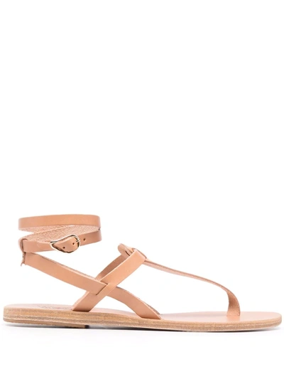 Ancient Greek Sandals Estia T-bar Leather Sandals In Beige