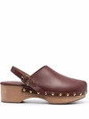 Ancient Greek Sandals Classic Closed 70mm Studded Clogs In Braun