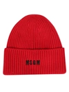 MSGM MSGM LOGO EMBROIDERED KNITTED BEANIE