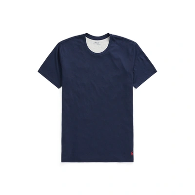Ralph Lauren Cotton-blend-jersey Sleep Shirt In Navy/andover Heather/red