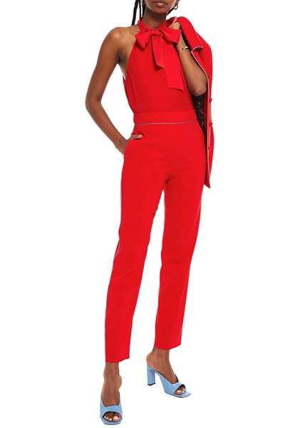 Etro Crepe Straight-leg Trousers In Red